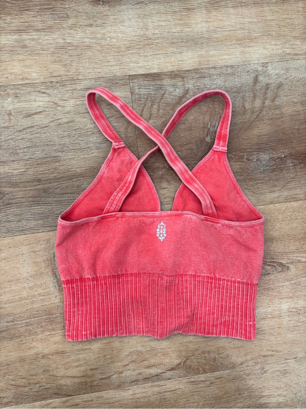 FP Movement by Free People Coral Cross-Back Seamless Crop Bralette